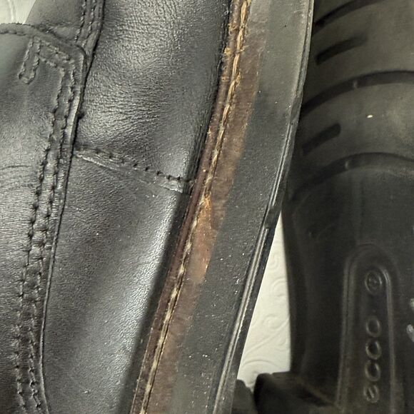 Ecco Holton Apron Toe Tie Oxford Shoes Men EU 42 US 8 Black Leather Dress Lace main image 5